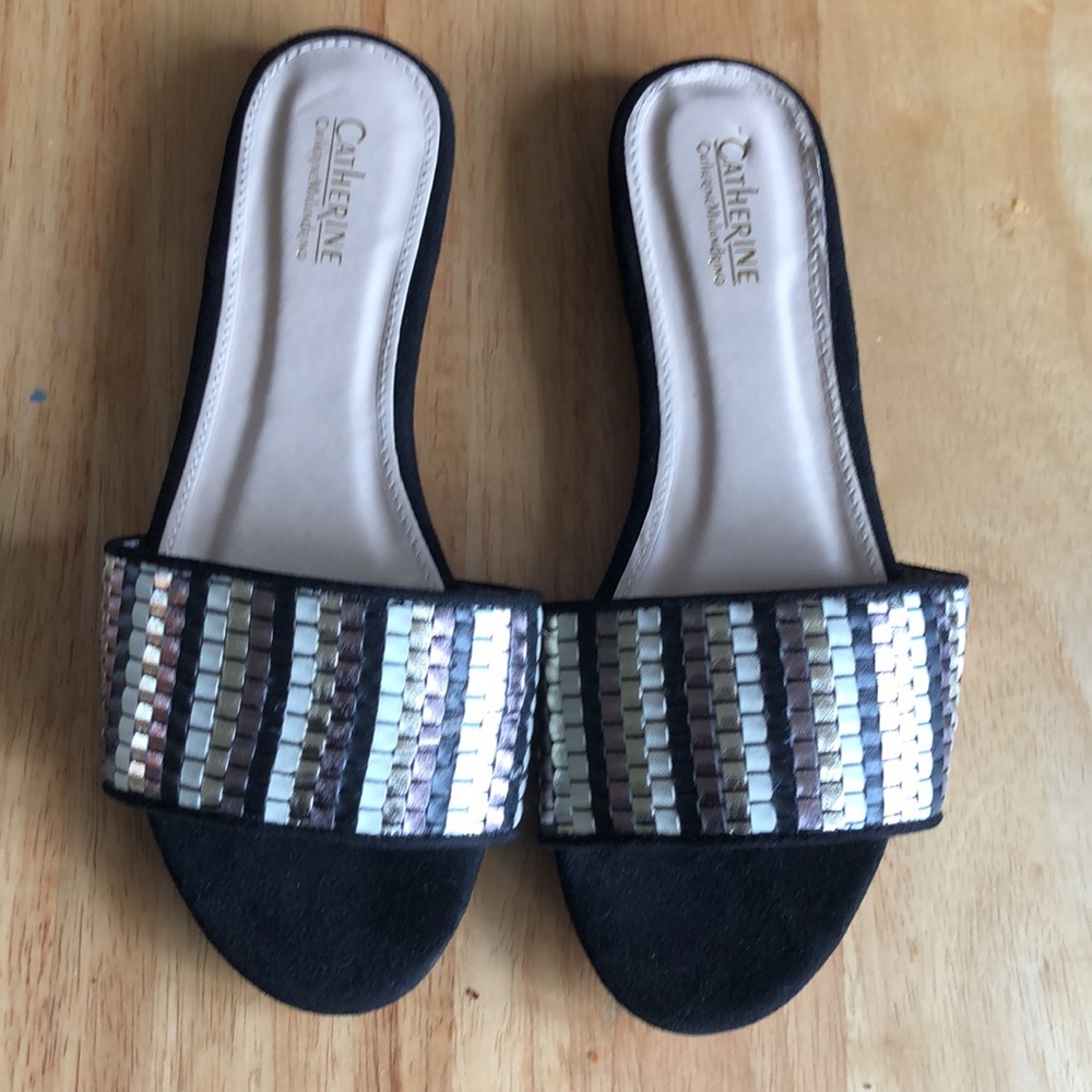 Catherine Malandrino Roya Leather Metallic Sandals 8.5